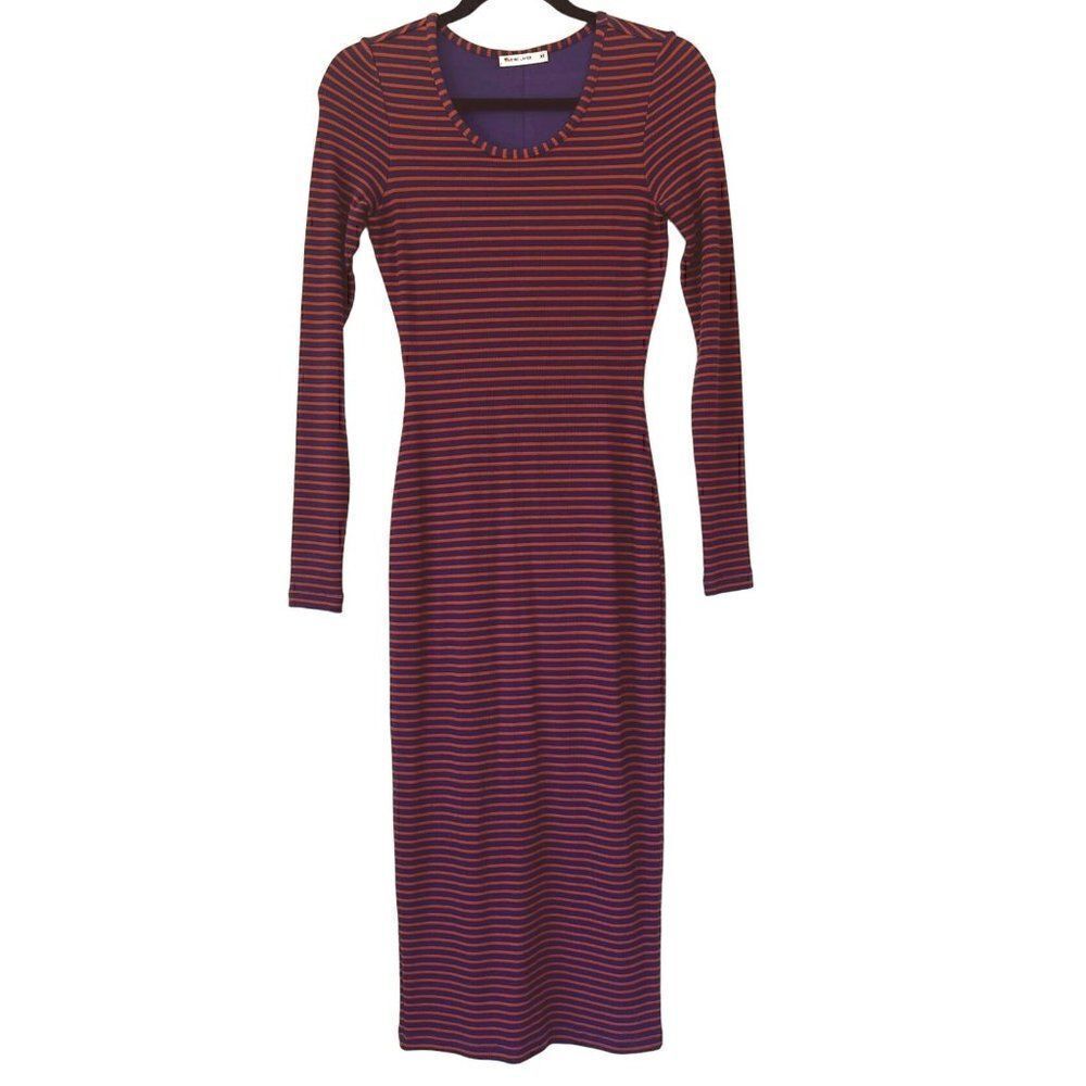 Marine Layer Lexi Rib Long Sleeve Midi Dress Size XS